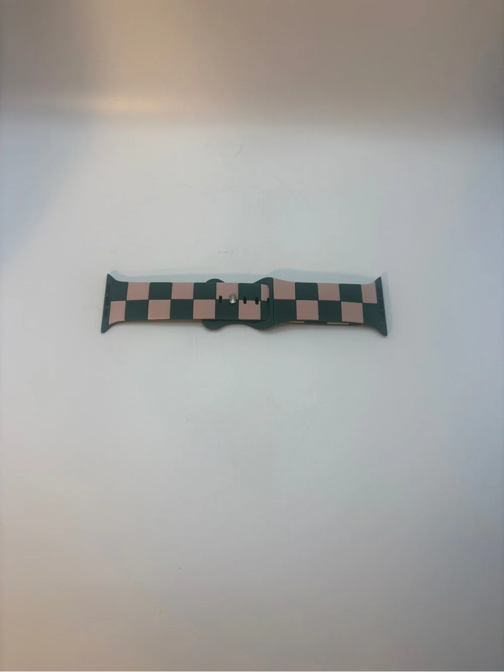 Apple Watch Band Green and Pink Checkerboard Silicone Strap